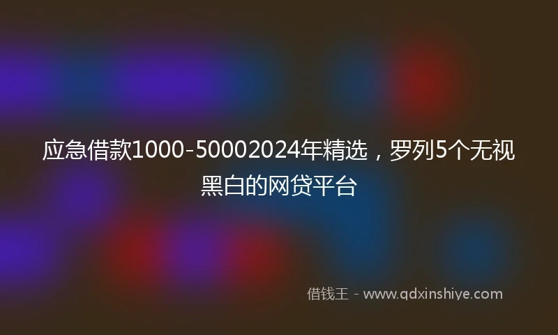 应急借款1000-50002024年精选，罗列5个无视黑白的网贷平台