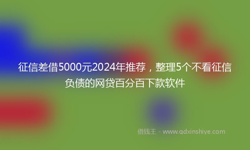 征信差借5000元2024年推荐，整理5个不看征信负债的网贷百分百下款软件