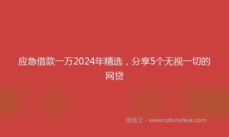 应急借款一万2024年精选，分享5个无视一切的网贷