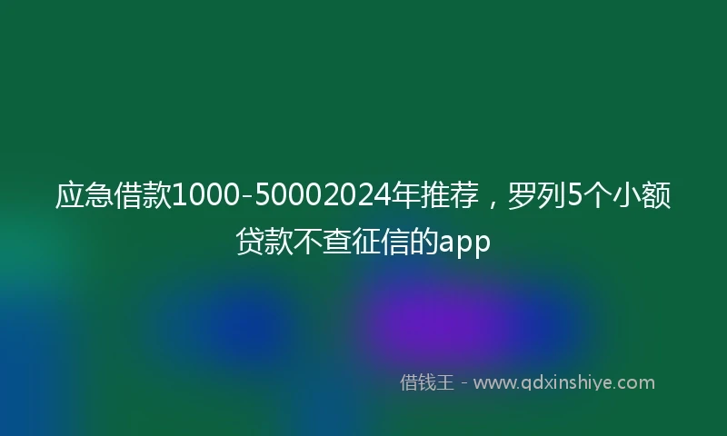 应急借款1000-50002024年推荐，罗列5个小额贷款不查征信的app