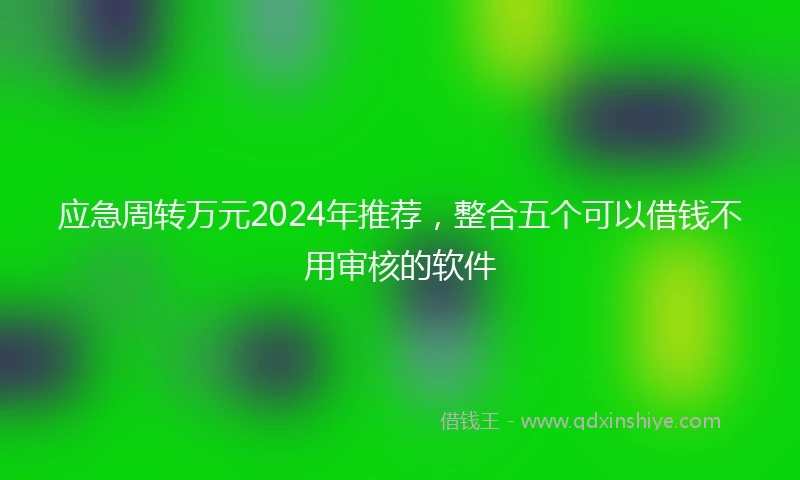 应急周转万元2024年推荐，整合五个可以借钱不用审核的软件
