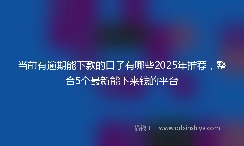 当前有逾期能下款的口子有哪些2025年推荐，整合5个最新能下来钱的平台