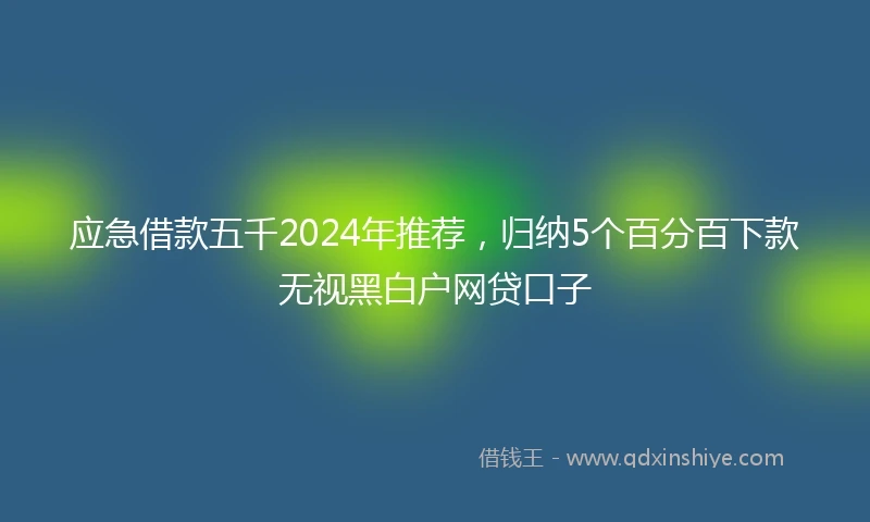 应急借款五千2024年推荐，归纳5个百分百下款无视黑白户网贷口子