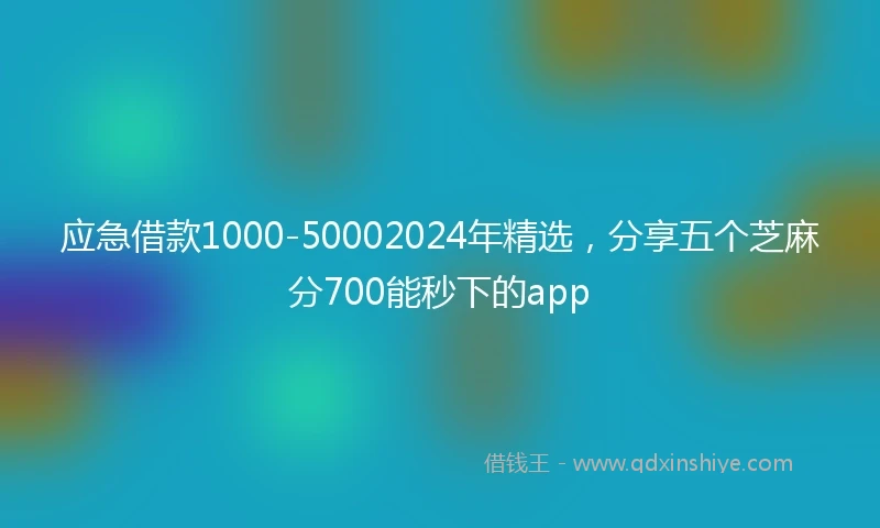 应急借款1000-50002024年精选，分享五个芝麻分700能秒下的app