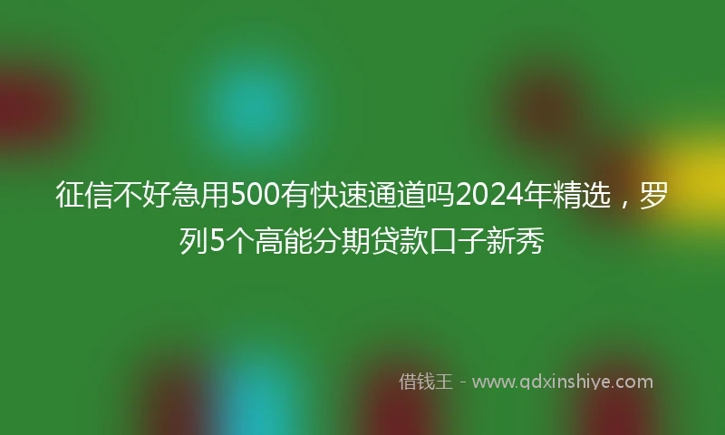 征信不好急用500有快速通道吗2024年精选，罗列5个高能分期贷款口子新秀