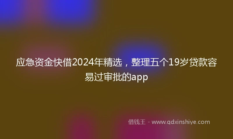 应急资金快借2024年精选，整理五个19岁贷款容易过审批的app