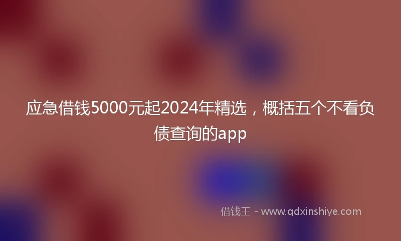 应急借钱5000元起2024年精选，概括五个不看负债查询的app