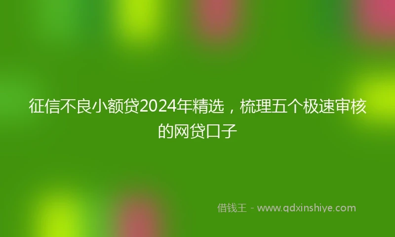 征信不良小额贷2024年精选，梳理五个极速审核的网贷口子