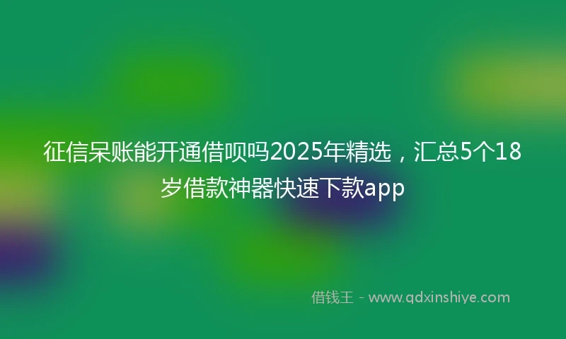 征信呆账能开通借呗吗2025年精选，汇总5个18岁借款神器快速下款app