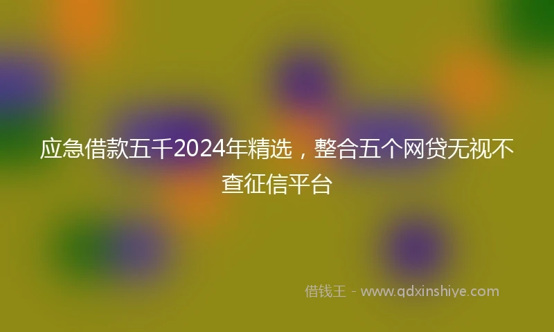 应急借款五千2024年精选，整合五个网贷无视不查征信平台