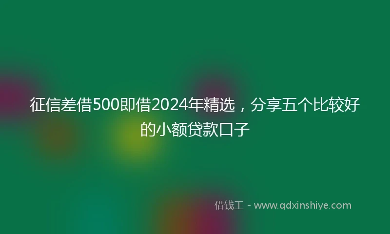 征信差借500即借2024年精选，分享五个比较好的小额贷款口子