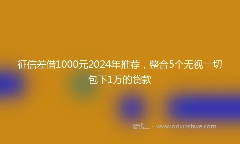 征信差借1000元2024年推荐，整合5个无视一切包下1万的贷款