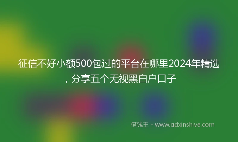 征信不好小额500包过的平台在哪里2024年精选，分享五个无视黑白户口子