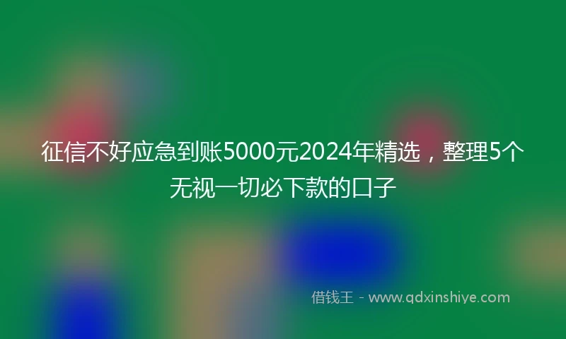 征信不好应急到账5000元2024年精选，整理5个无视一切必下款的口子