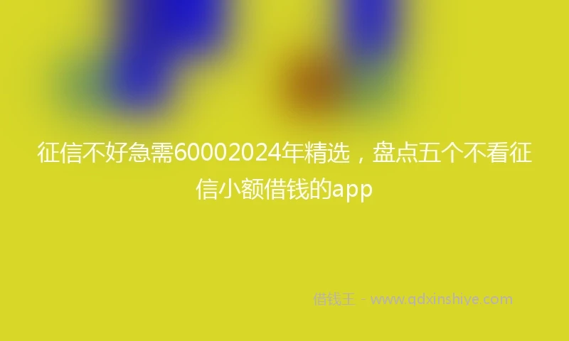 征信不好急需60002024年精选，盘点五个不看征信小额借钱的app