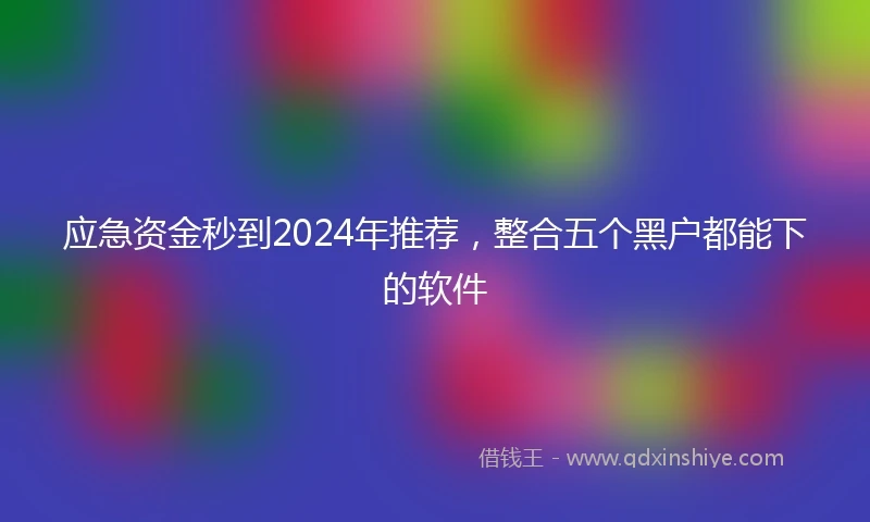 应急资金秒到2024年推荐，整合五个黑户都能下的软件