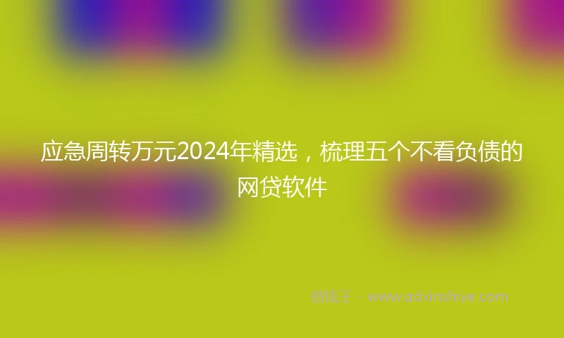 应急周转万元2024年精选，梳理五个不看负债的网贷软件
