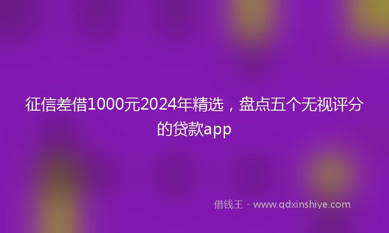 征信差借1000元2024年精选，盘点五个无视评分的贷款app