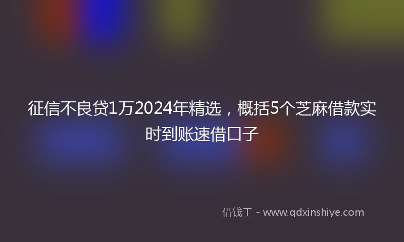 征信不良贷1万2024年精选，概括5个芝麻借款实时到账速借口子