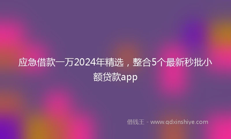 应急借款一万2024年精选，整合5个最新秒批小额贷款app
