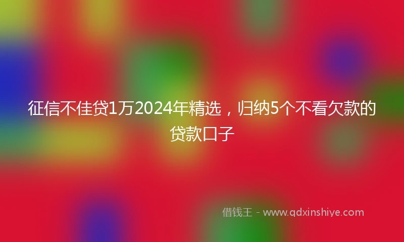 征信不佳贷1万2024年精选，归纳5个不看欠款的贷款口子