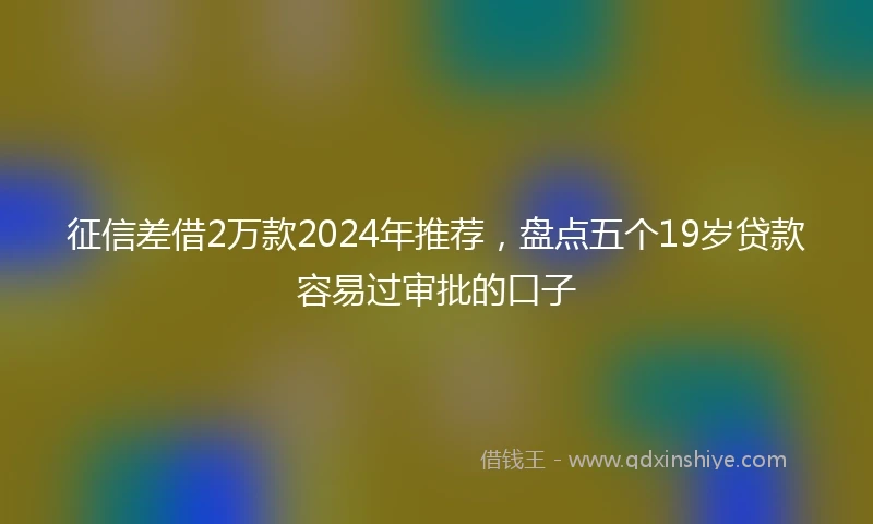 征信差借2万款2024年推荐，盘点五个19岁贷款容易过审批的口子