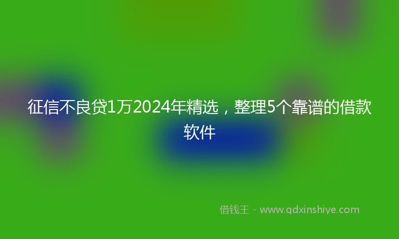 征信不良贷1万2024年精选，整理5个靠谱的借款软件