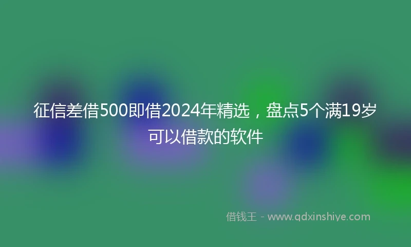 征信差借500即借2024年精选，盘点5个满19岁可以借款的软件