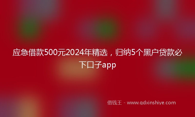 应急借款500元2024年精选，归纳5个黑户贷款必下口子app