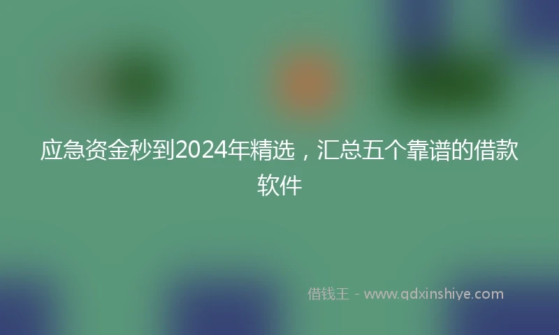 应急资金秒到2024年精选，汇总五个靠谱的借款软件