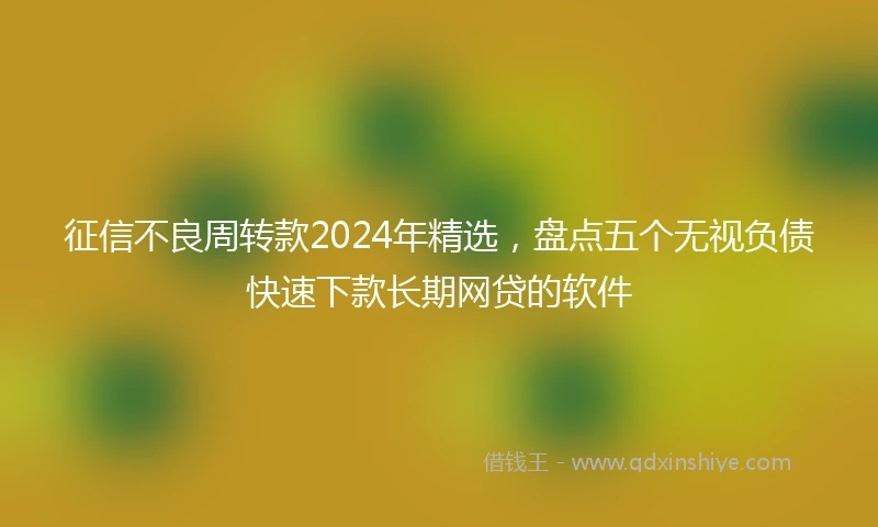 征信不良周转款2024年精选，盘点五个无视负债快速下款长期网贷的软件