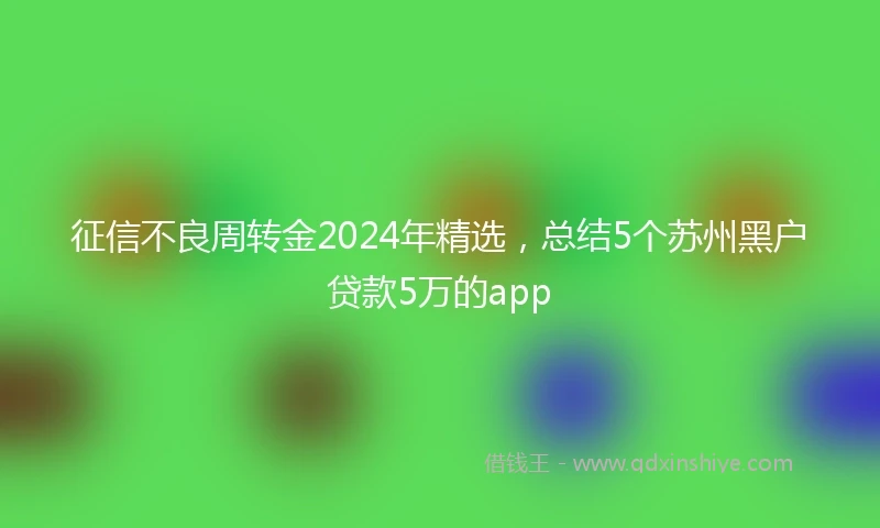 征信不良周转金2024年精选，总结5个苏州黑户贷款5万的app