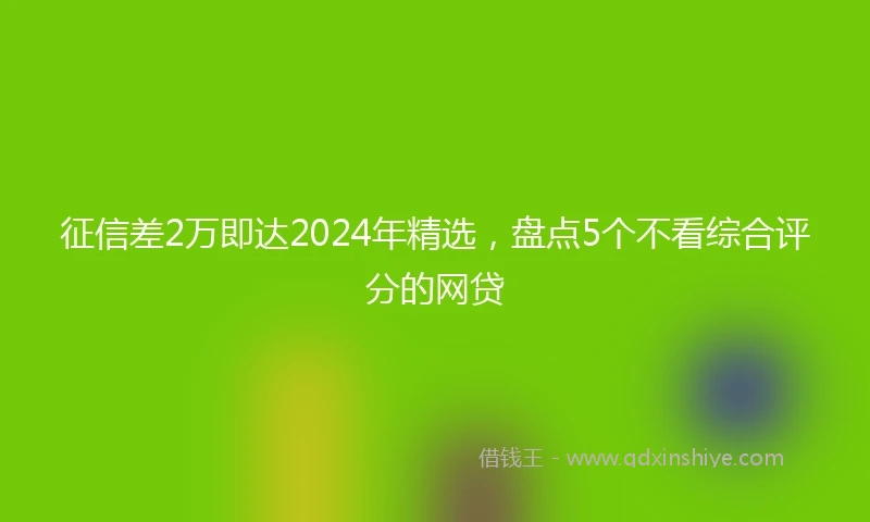 征信差2万即达2024年精选，盘点5个不看综合评分的网贷