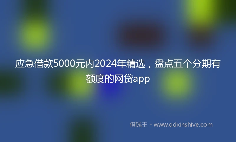 应急借款5000元内2024年精选，盘点五个分期有额度的网贷app