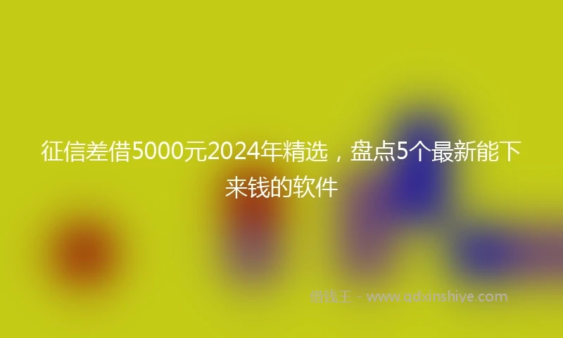 征信差借5000元2024年精选，盘点5个最新能下来钱的软件
