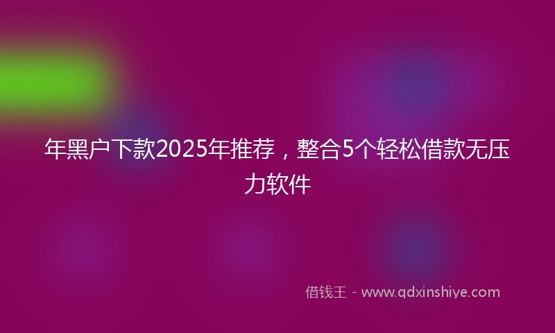 年黑户下款2025年推荐，整合5个轻松借款无压力软件