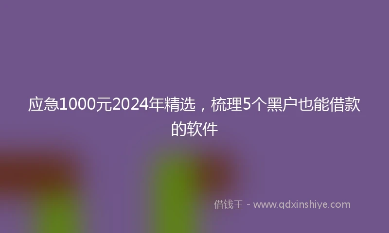 应急1000元2024年精选，梳理5个黑户也能借款的软件