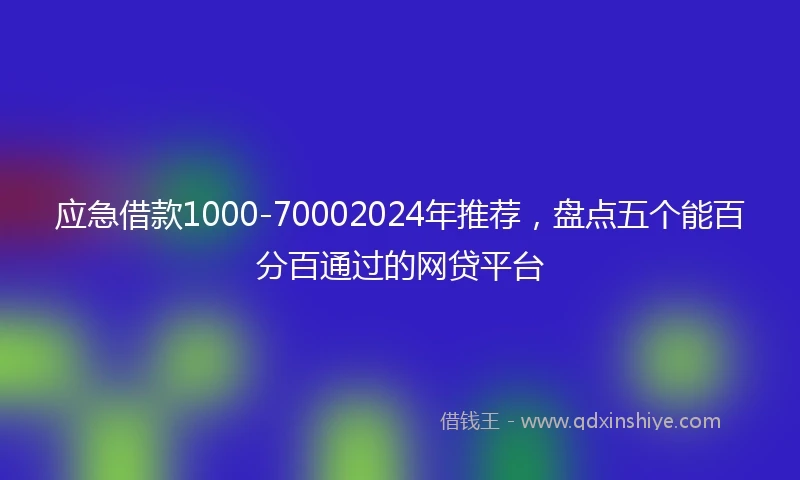 应急借款1000-70002024年推荐，盘点五个能百分百通过的网贷平台