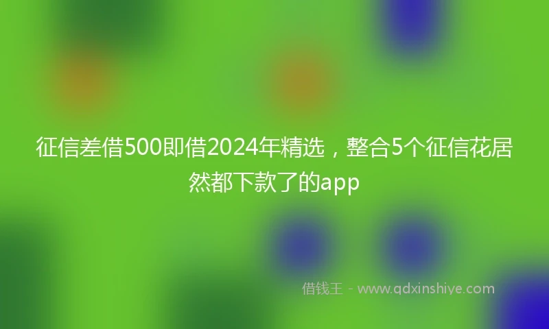 征信差借500即借2024年精选，整合5个征信花居然都下款了的app