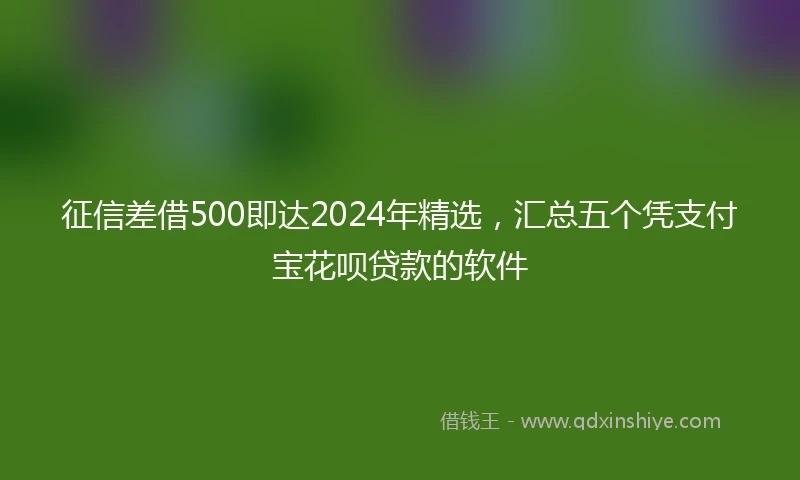征信差借500即达2024年精选，汇总五个凭支付宝花呗贷款的软件