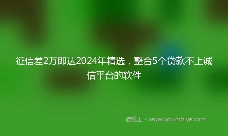 征信差2万即达2024年精选，整合5个贷款不上诚信平台的软件