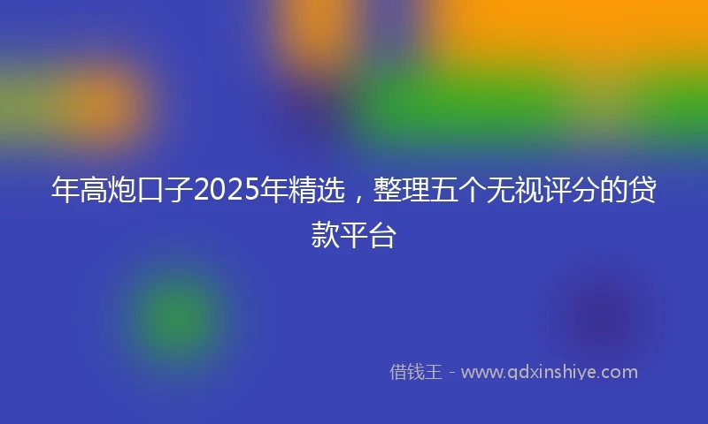年高炮口子2025年精选，整理五个无视评分的贷款平台