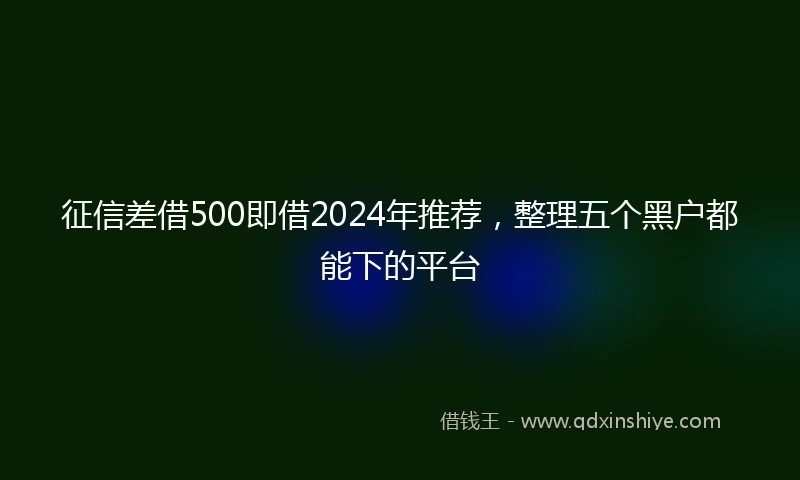 征信差借500即借2024年推荐，整理五个黑户都能下的平台
