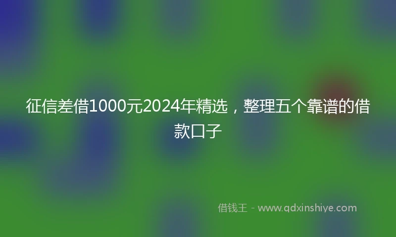 征信差借1000元2024年精选，整理五个靠谱的借款口子