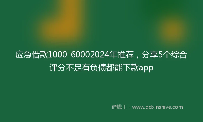 应急借款1000-60002024年推荐，分享5个综合评分不足有负债都能下款app