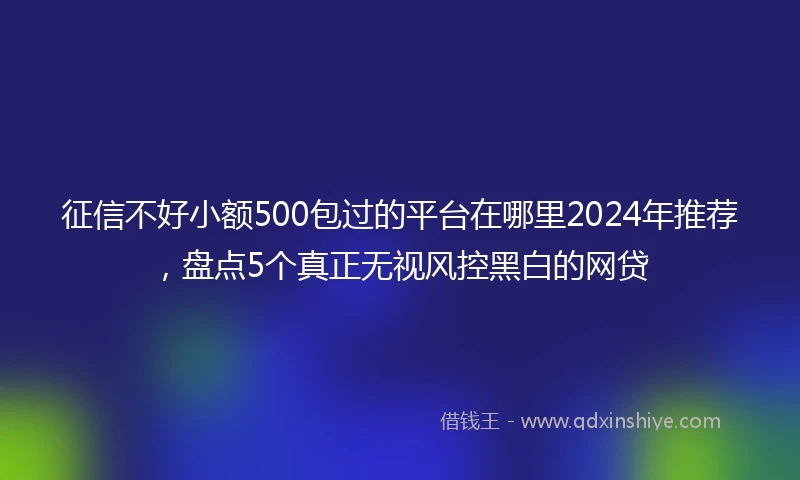 征信不好小额500包过的平台在哪里2024年推荐，盘点5个真正无视风控黑白的网贷