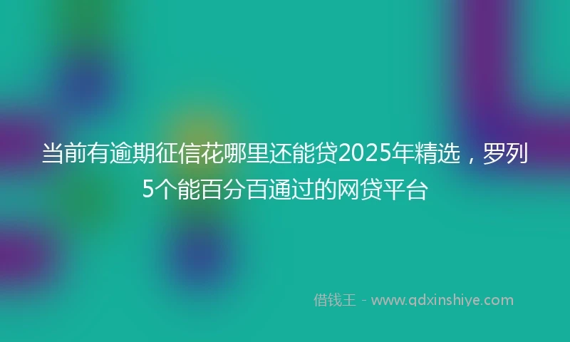 当前有逾期征信花哪里还能贷2025年精选，罗列5个能百分百通过的网贷平台