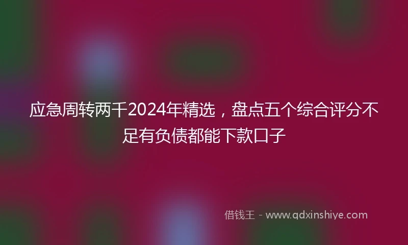 应急周转两千2024年精选，盘点五个综合评分不足有负债都能下款口子