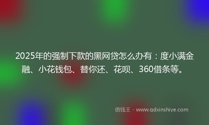2025年的强制下款的黑网贷怎么办有：度小满金融、小花钱包、替你还、花呗、360借条等。