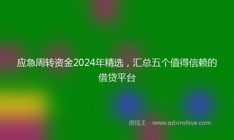 应急周转资金2024年精选，汇总五个值得信赖的借贷平台